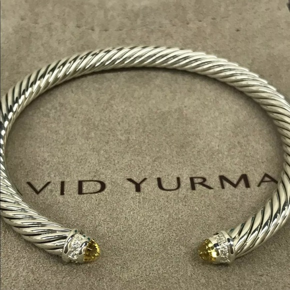 David Yurman Lemon Citrine & Diamond Bracelet Cuff - Picture 4 of 4